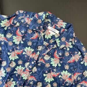 Foxcroft Appleseeds Top Womens 14 Shaped Floral Paisley Button Up Wrinkle Free